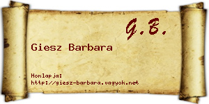 Giesz Barbara névjegykártya